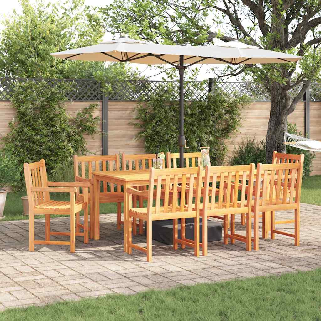 Garten Essgruppe 9 stk. Braun Massivholz Akazie