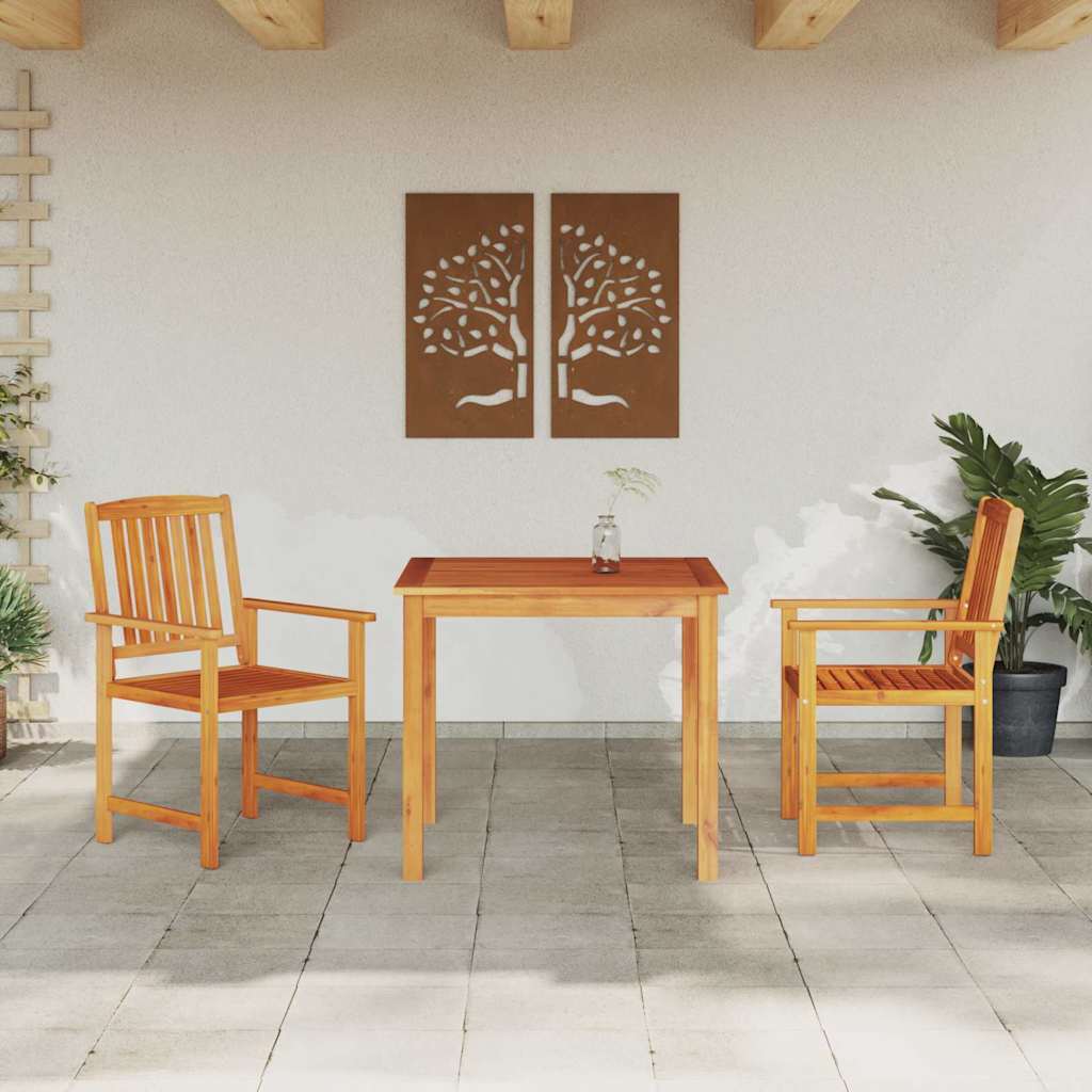 Garten Essgruppe 3 stk. Braun Massivholz Akazie