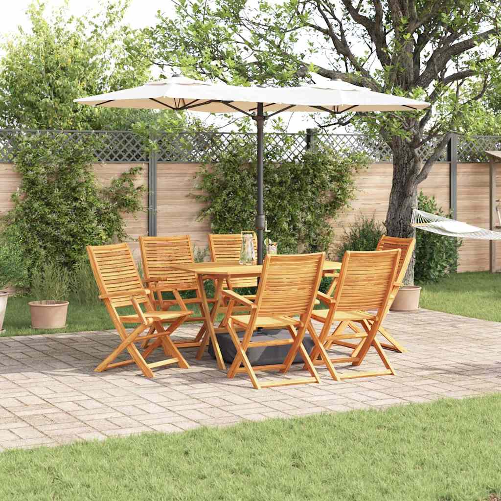 Garten Essgruppe 7 stk. Braun Massivholz Akazie