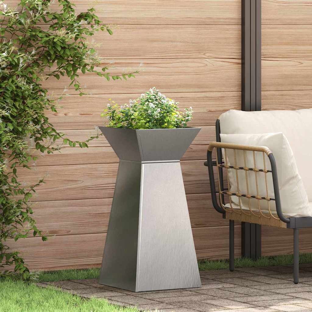 Säulen Pflanzer 2 stk. Silber 35 x 35 x 73 cm Edelstahl