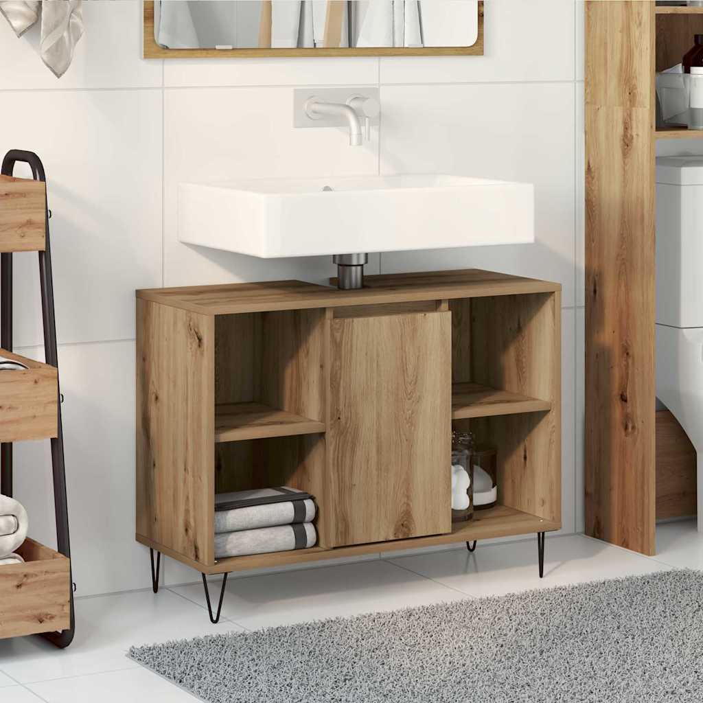 Badezimmerschrank Artisan-Eiche 80 x 33 x 60 cm Holzwerkstoff