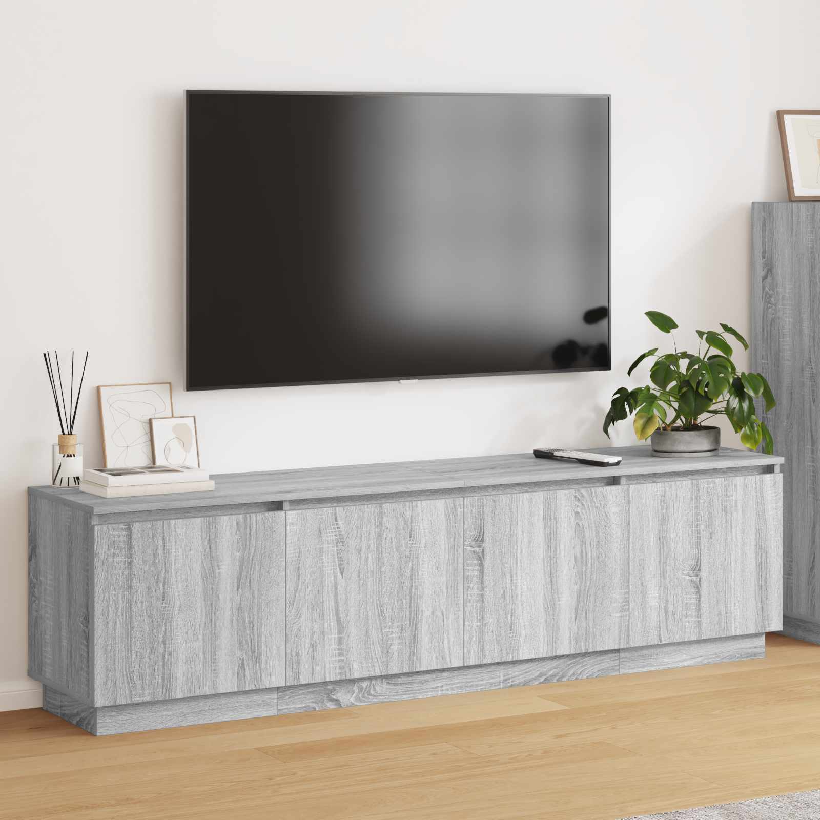 TV-Schränk 180 x 38 x 49 cm Graues Sonoma Holzwerkstoff