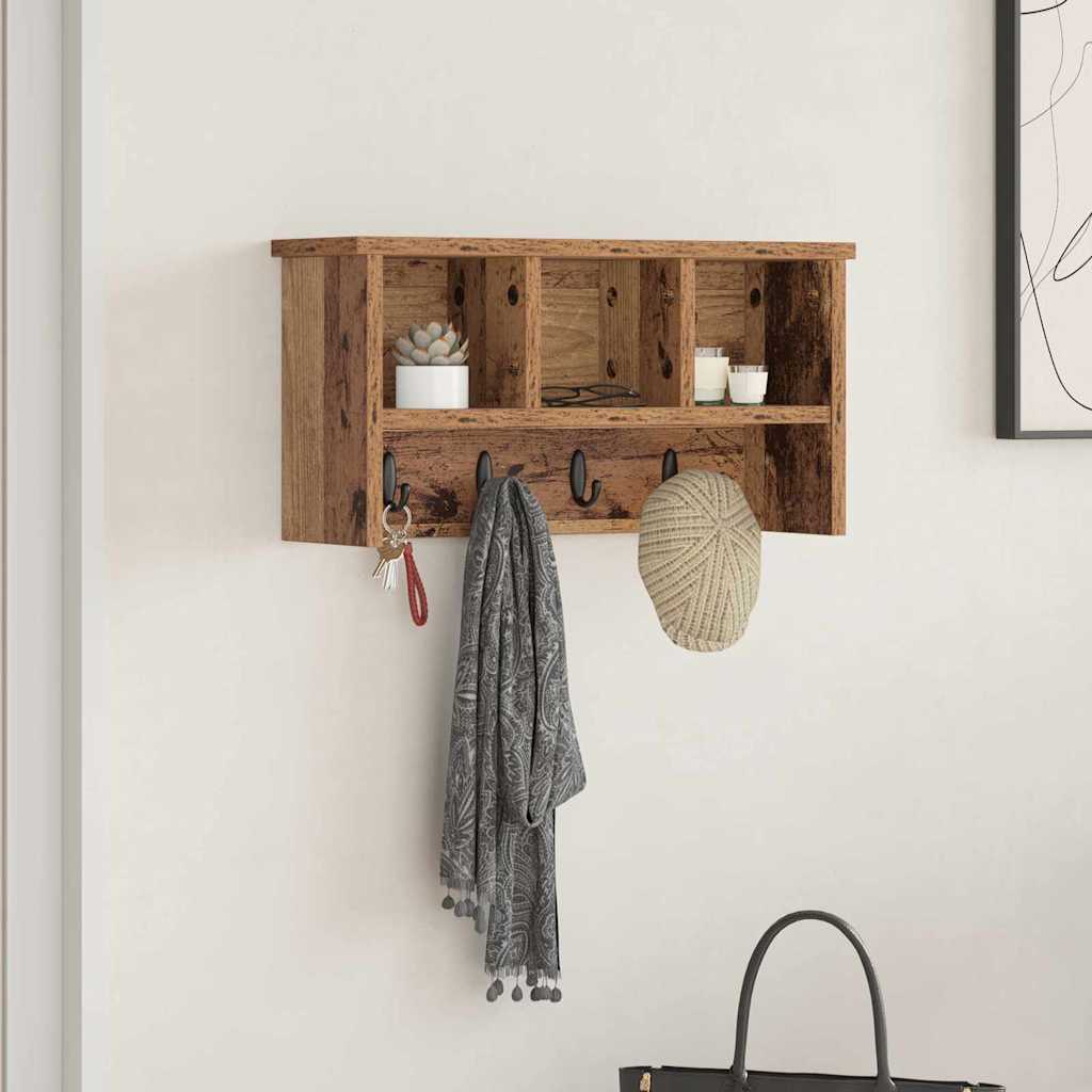 Wandmontierter nachttisch Wandhalterung Altholz 50 x 16 x 26 cm