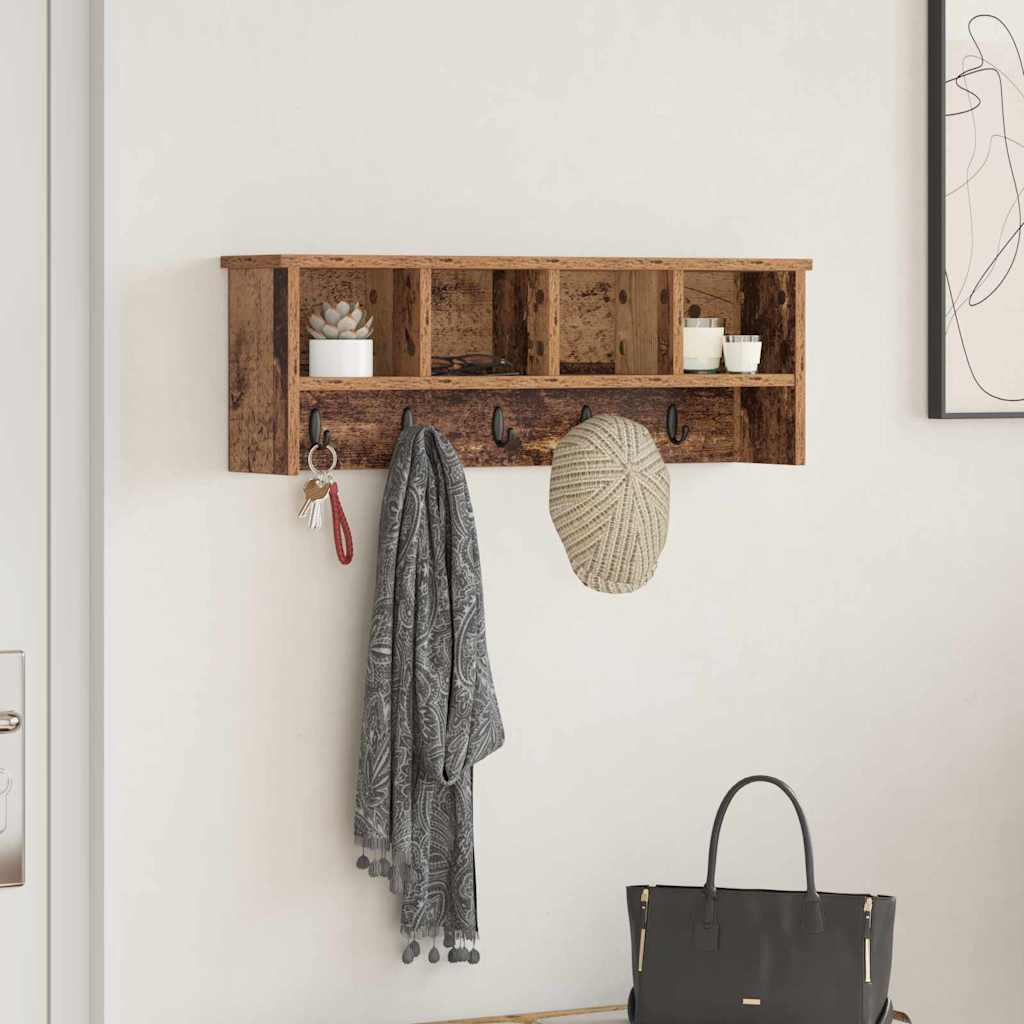 Wandmontierter nachttisch Wandhalterung Altholz 75 x 16 x 26 cm