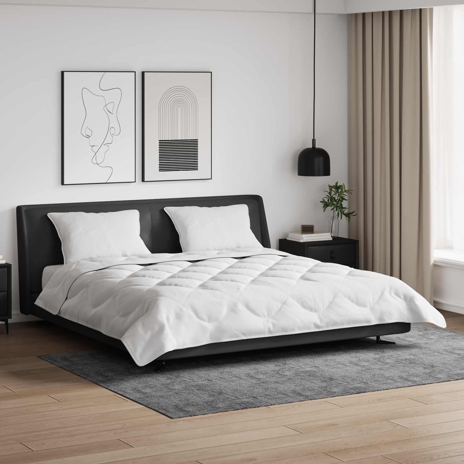 Bettdecke mit Kissen 3 Stk. Weiß Mikrofaser