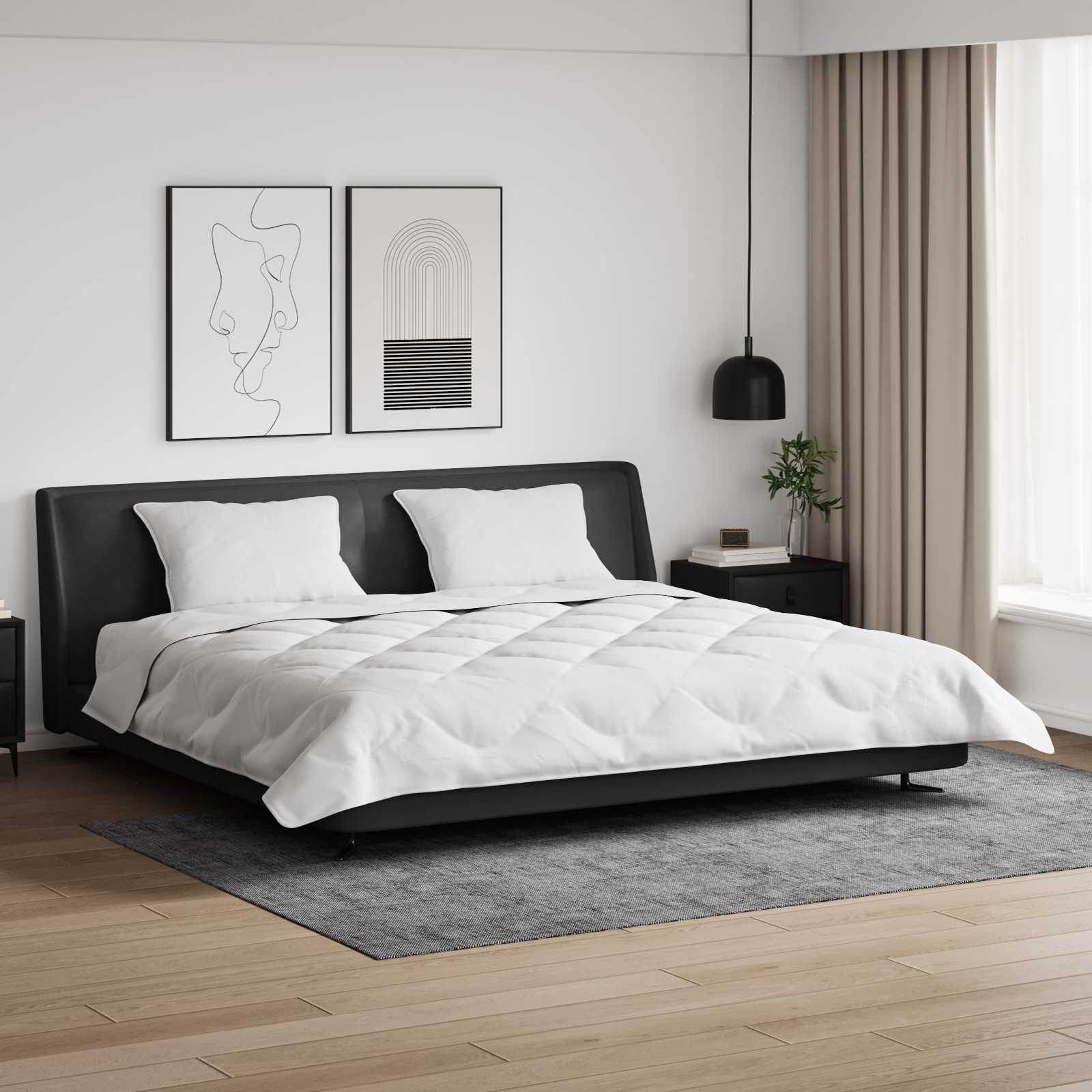 Winterbettdecke mit Kissen 3 stk. Weiß Mikrofaser