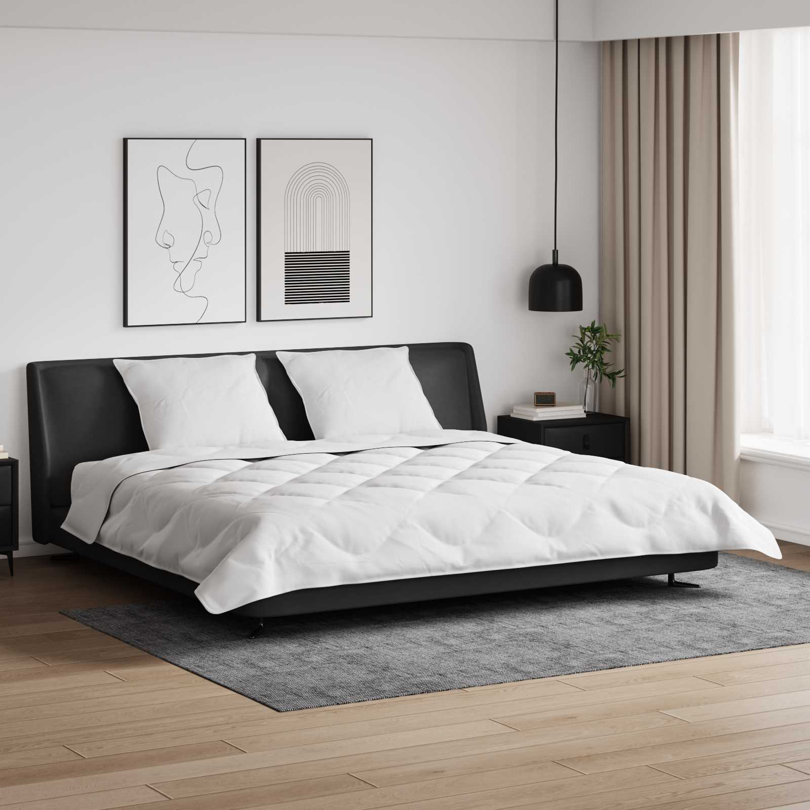 Winterbettdecke mit Kissen 3 Stk. Weiß Mikrofaser