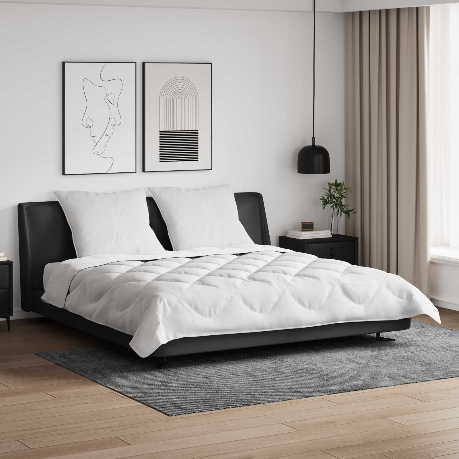 Bettwäsche-Set mit Kissen 3 Stk. Weiß Mikrofaser