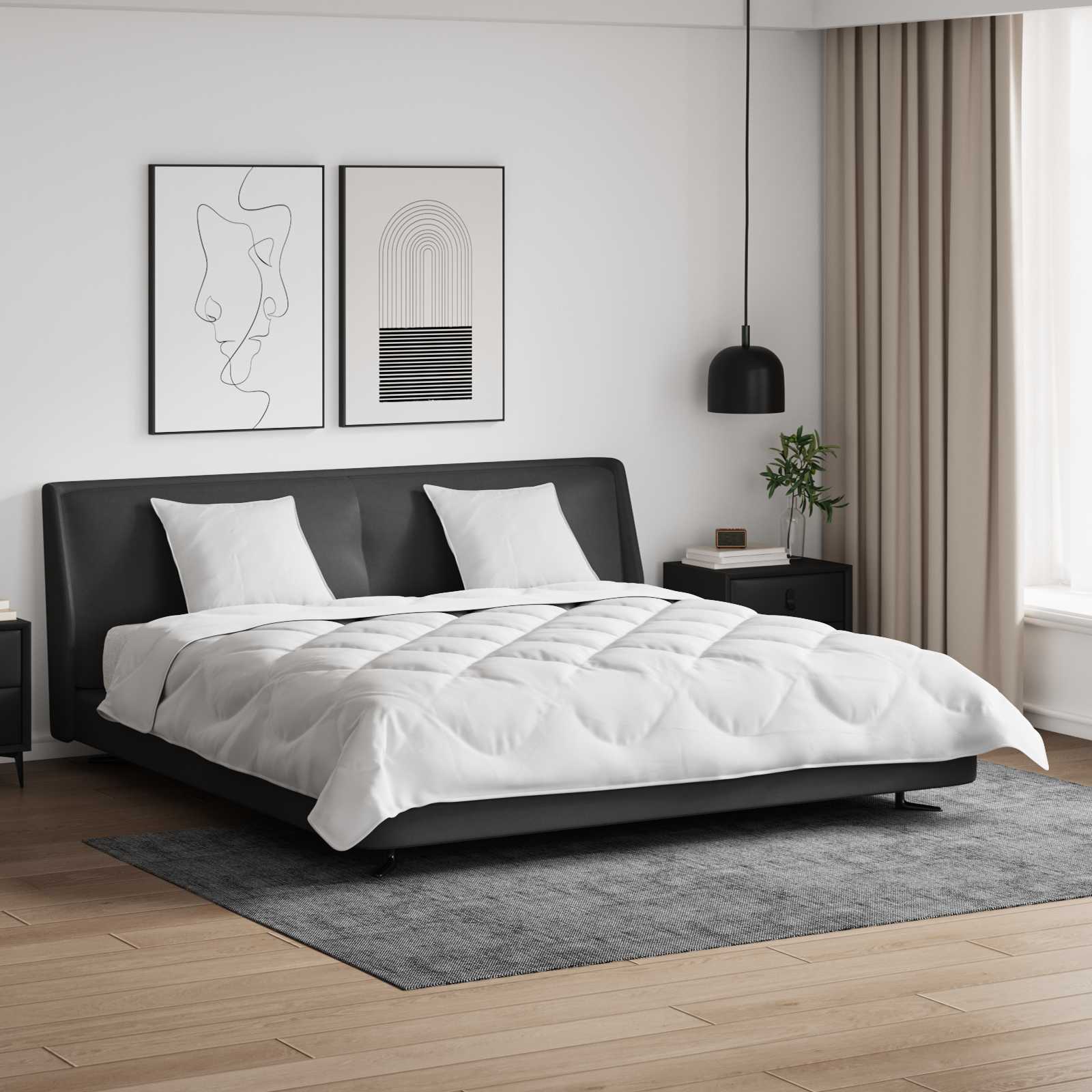 Decke mit Kissen mit Kissen 3 Stk. Weiß Mikrofaser