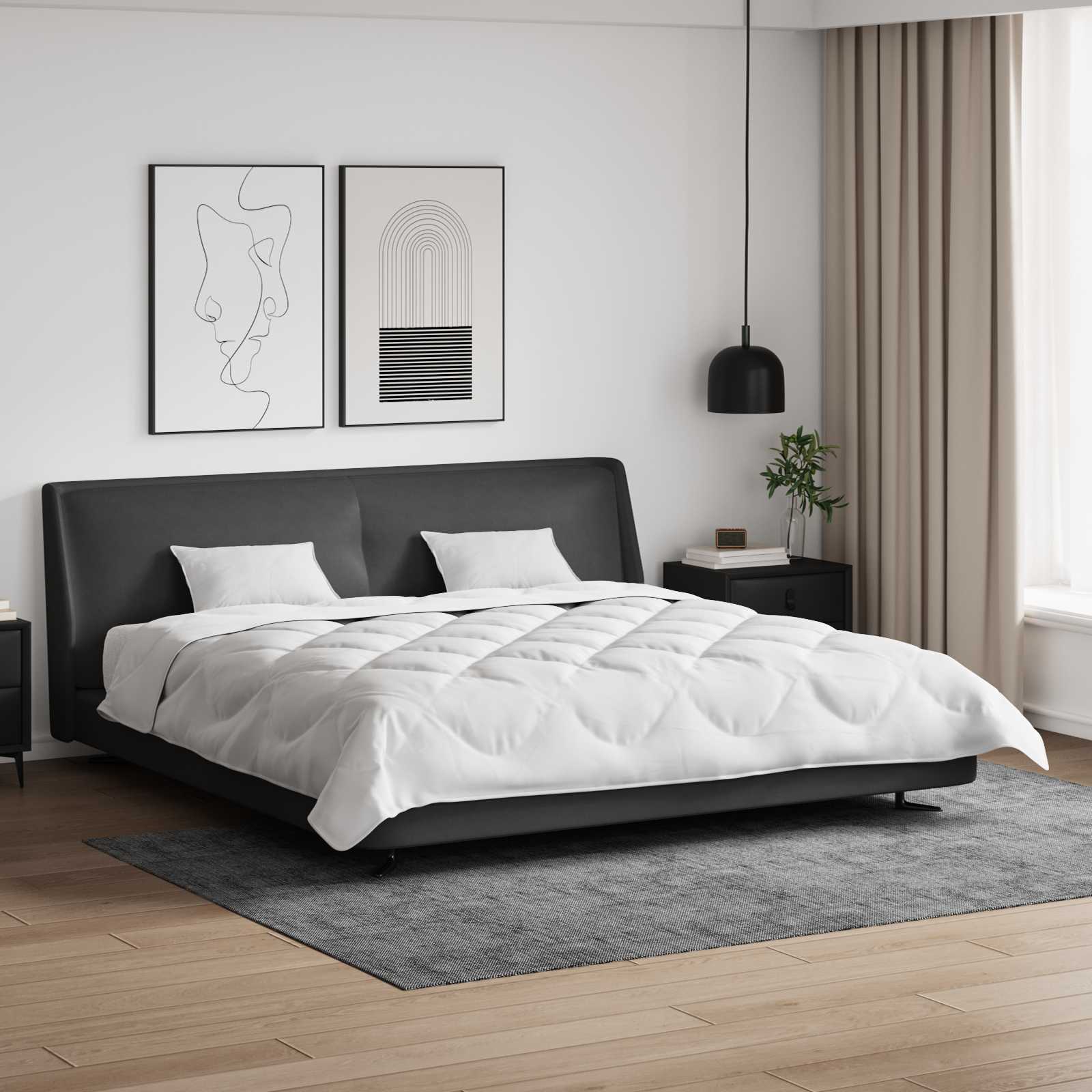 Decke mit Kissen mit Kissen 3 Stk. Weiß Mikrofaser