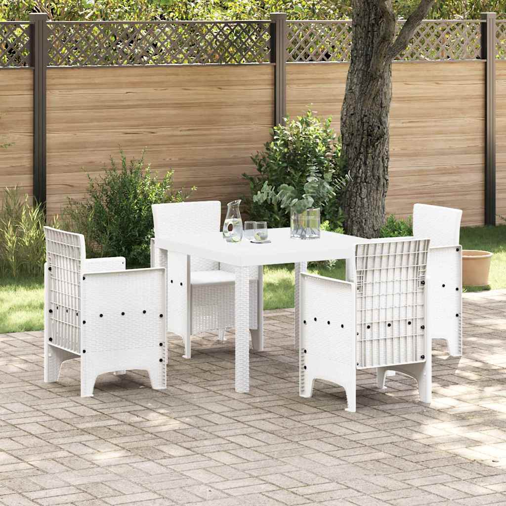 Gartentisch Weiß 100 x 100 x 73 cm Poly-Rattan