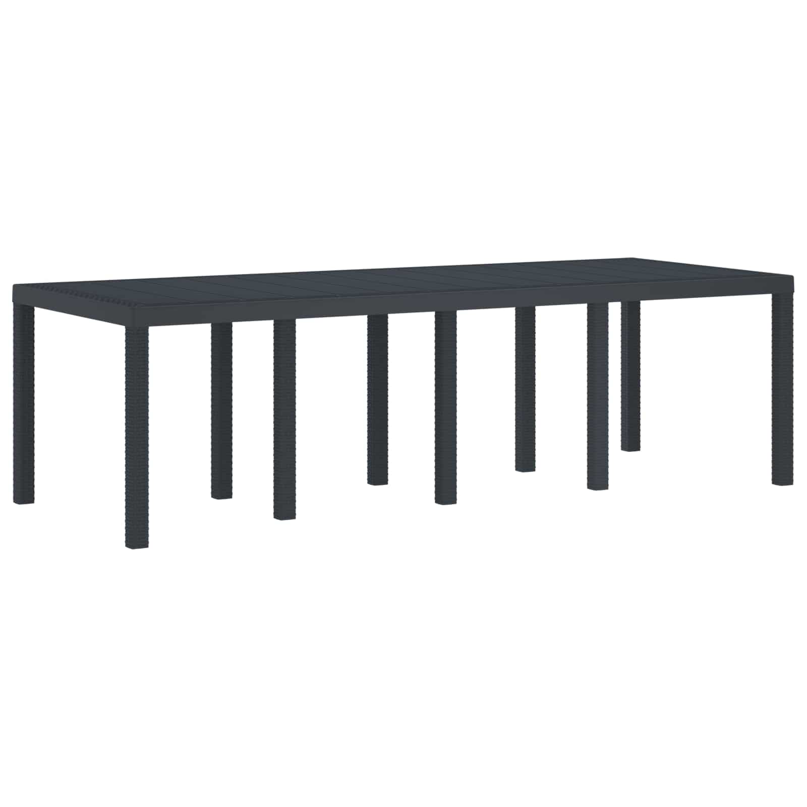 Wetterfester Gartentisch Anthrazit 250 x 100 x 73 cm