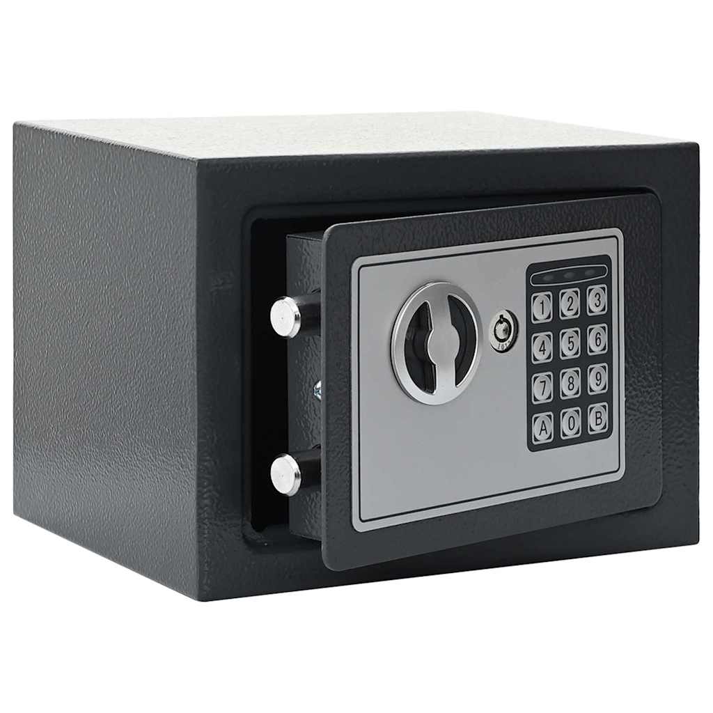 Digitaler Safe mit Schloss Dunkelgrau 23 x 17 x 17 cm Stahl