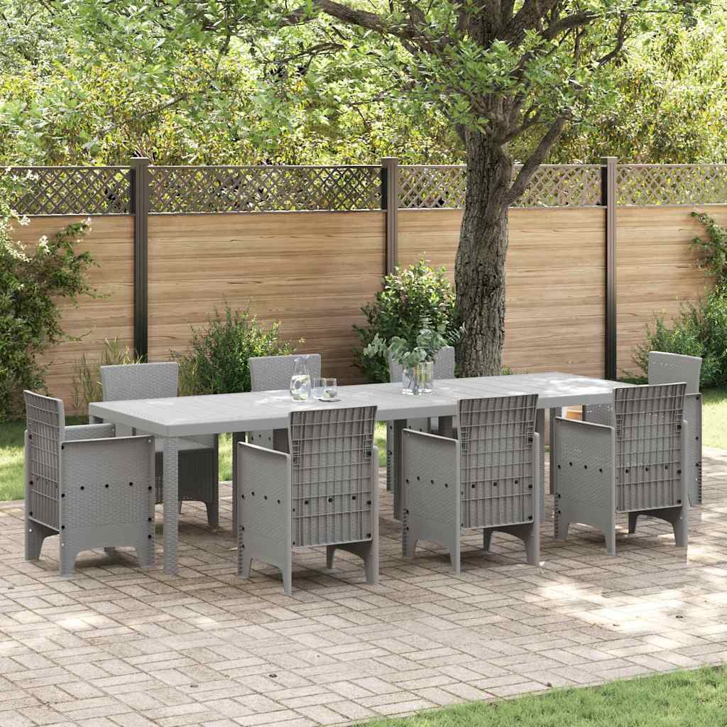Gartentisch Hellgrau 300 x 100 x 73 cm Poly-Rattan