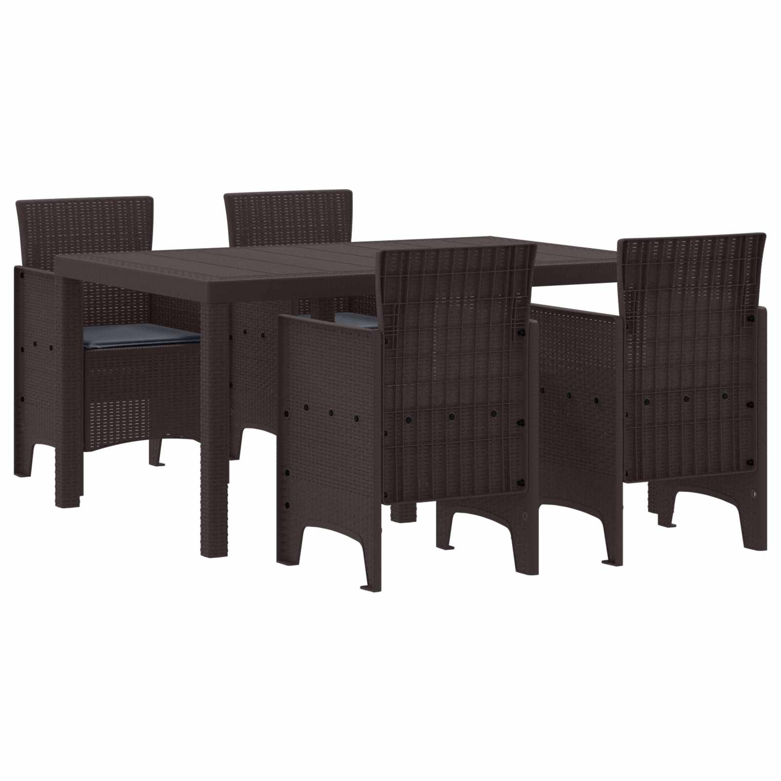 Garten Essgruppe 5 stk. Braun Polt Rattan