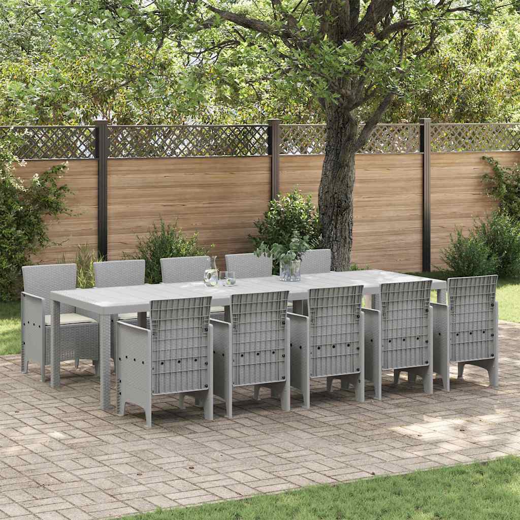 Garten Essgruppe 11 stk. Hellgrau und Creme