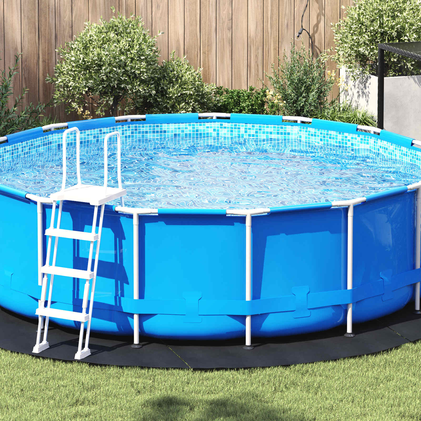 Bodenfolie für Pools Ø 366 cm (2 mm) Rund Vliesstoff Schwarz