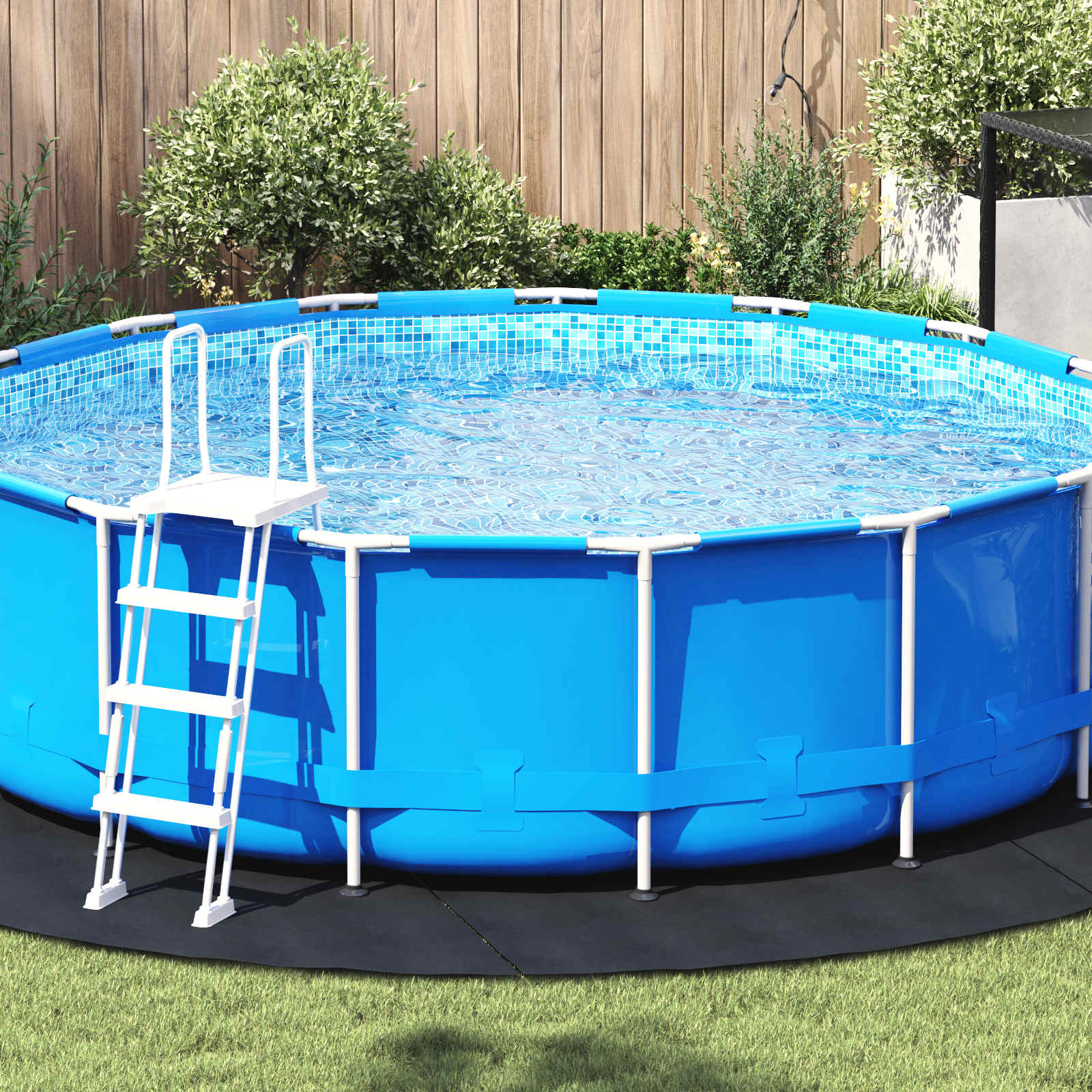 Bodenfolie für Pools Ø 396 cm (2 mm) Rund Vliesstoff Schwarz