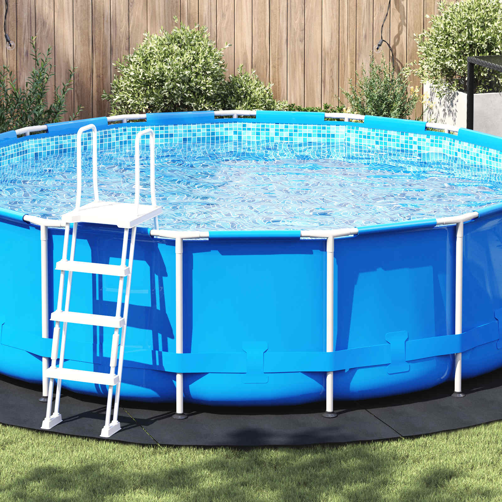 Bodenfolie für Pools Ø 428 cm (2 mm) Rund Vliesstoff Schwarz