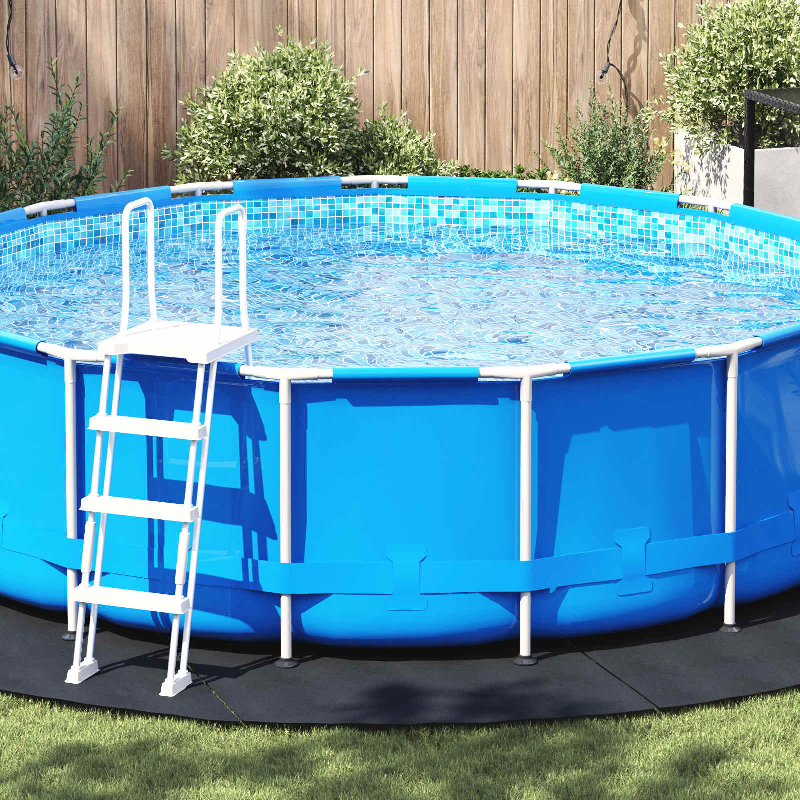 Bodenfolie für Pools Ø 458 cm (2 mm) Rund Vliesstoff Schwarz