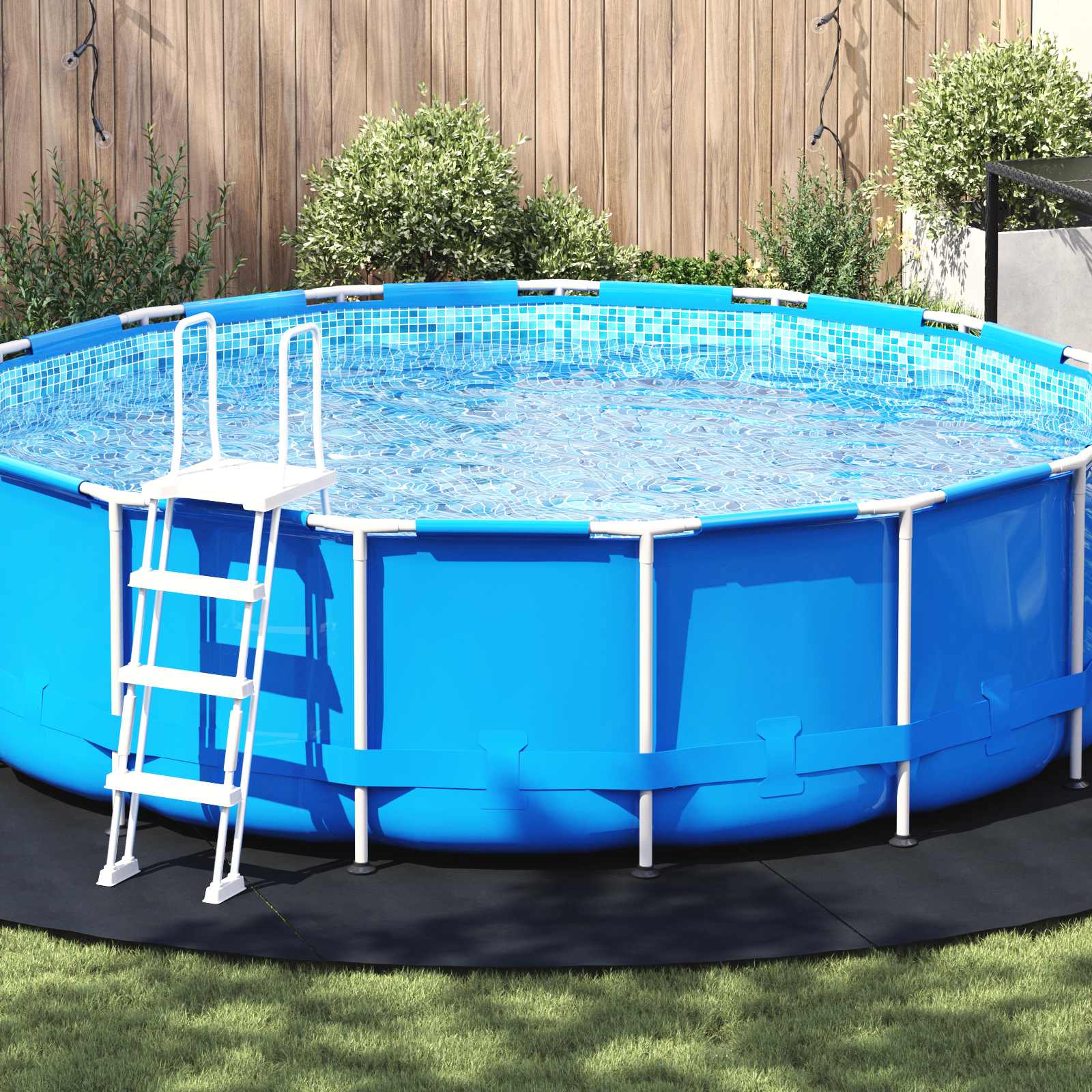 Bodenfolie für Pools Ø 500 cm (2 mm) Rund Vliesstoff Schwarz