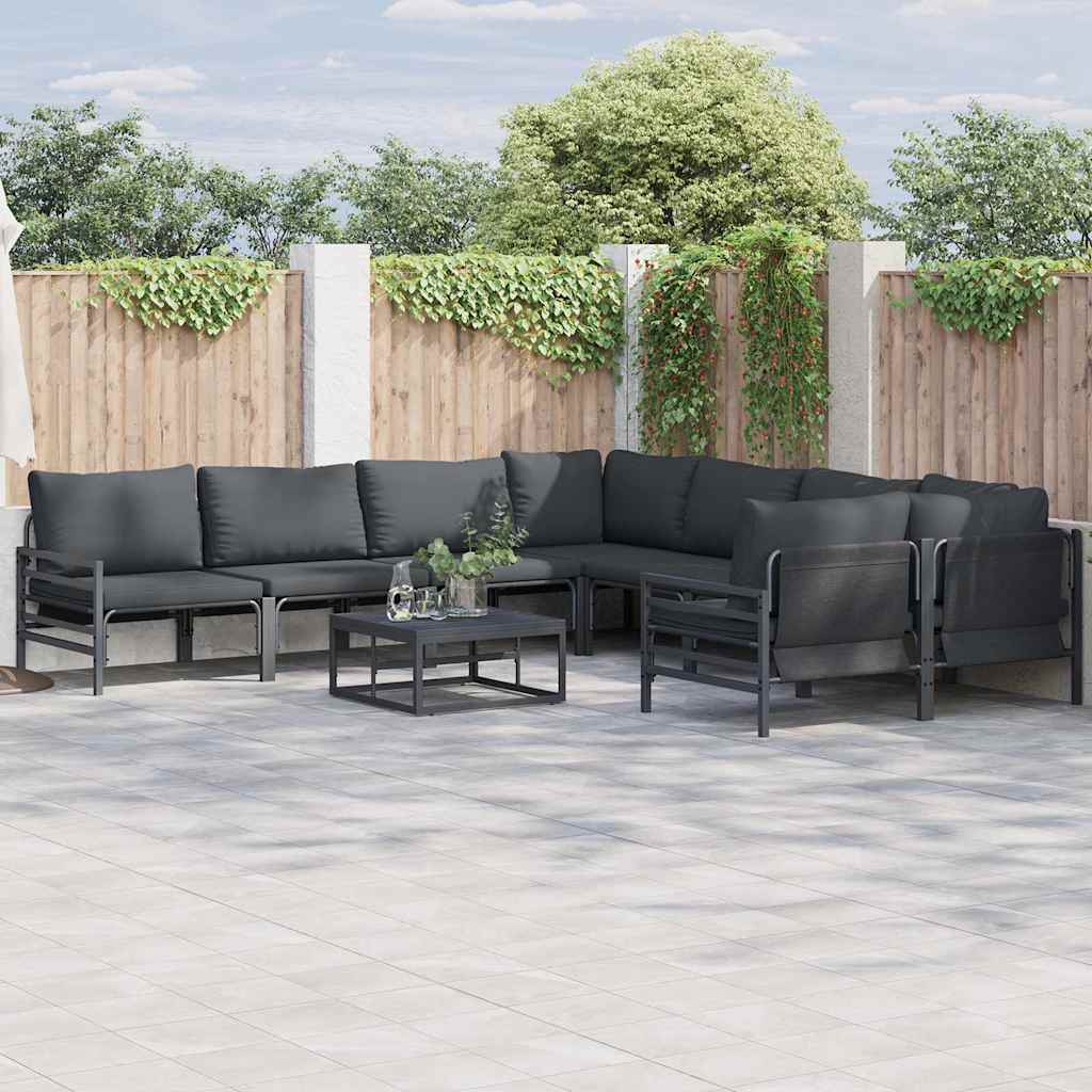 Gartensofa-set 8 stk. Schwarz Stahl