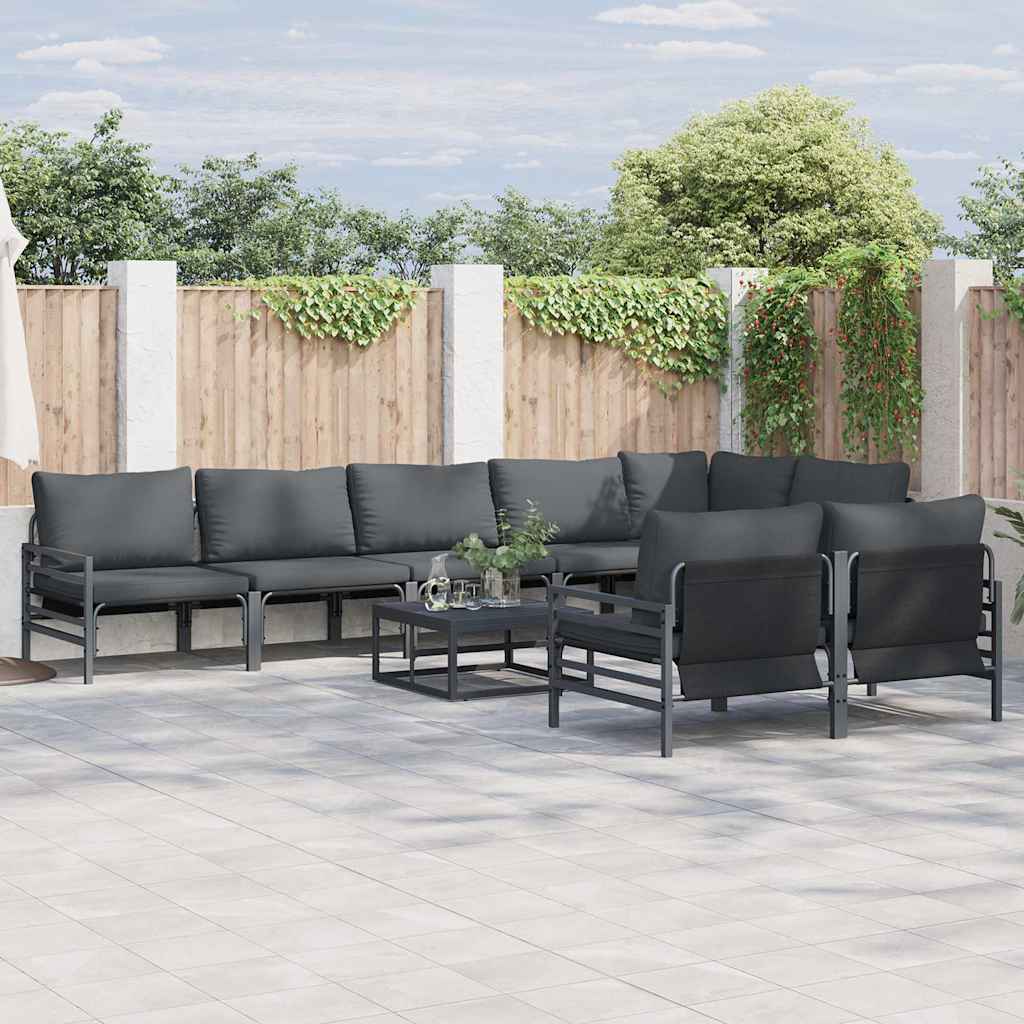 Gartensofa-set 8 stk. Schwarz Stahl