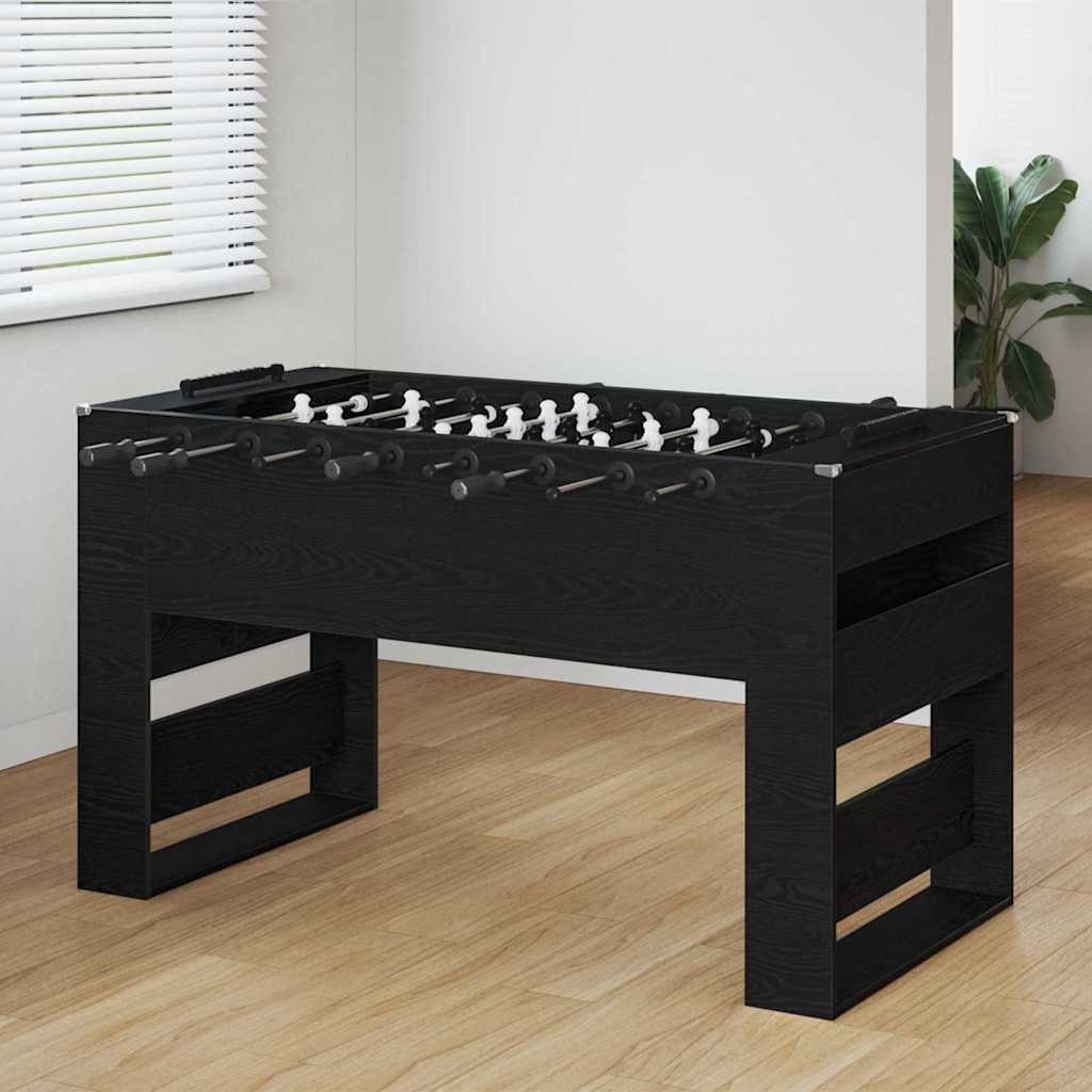 Tischfußballtisch Schwarz Eichen-Optik 146,5 x 74 x 85 cm