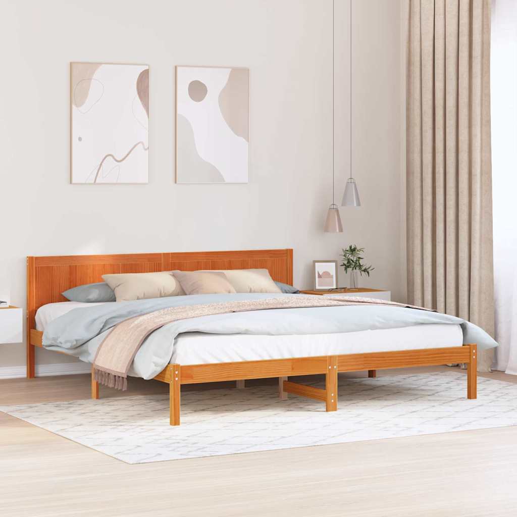 Bettgestell Braun 200 x 200 cm Massivholz Kiefer