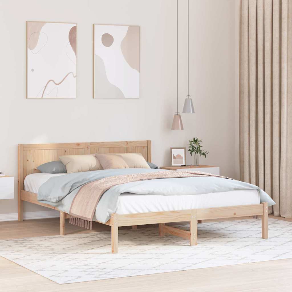 Bettgestell Braun 150 x 200 cm Massivholz Kiefer