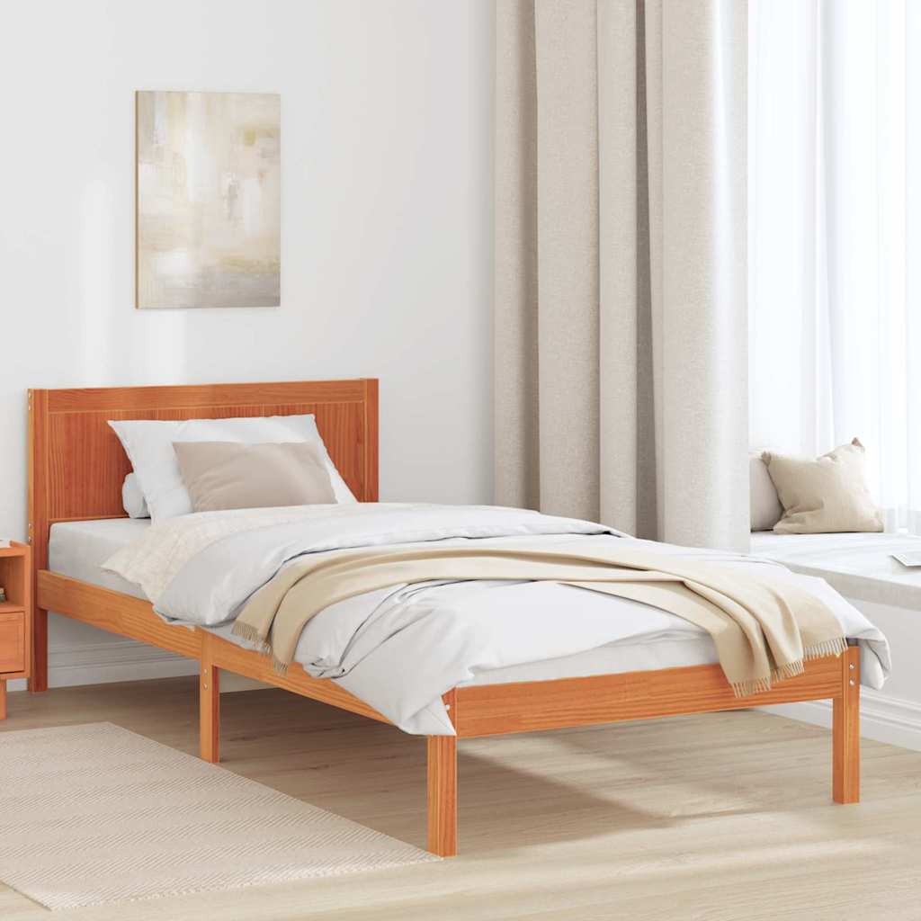 Bettgestell Braun 75 x 190 cm Massivholz Kiefer