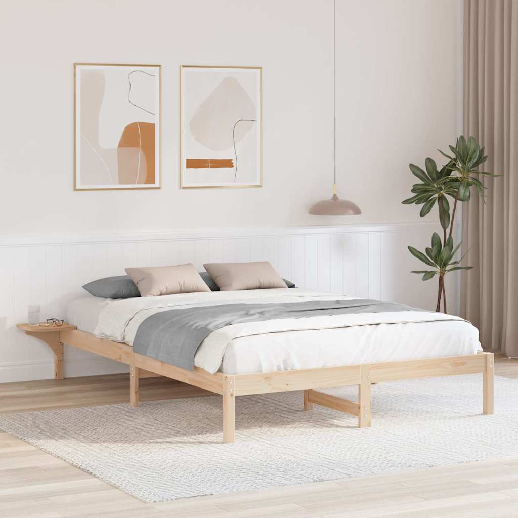 Bettrahmen Natur 160 x 200 cm Massives Kiefernholz