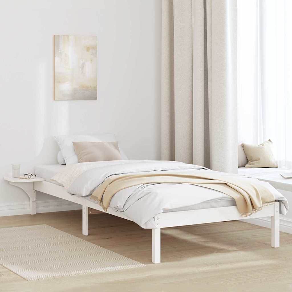 Bettrahmen Weiß 90 x 200 cm Massives Kiefernholz