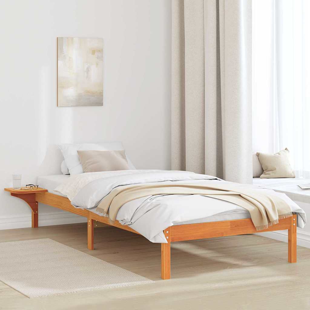 Bettrahmen Wachsbraun 90 x 200 cm Massives Kiefernholz