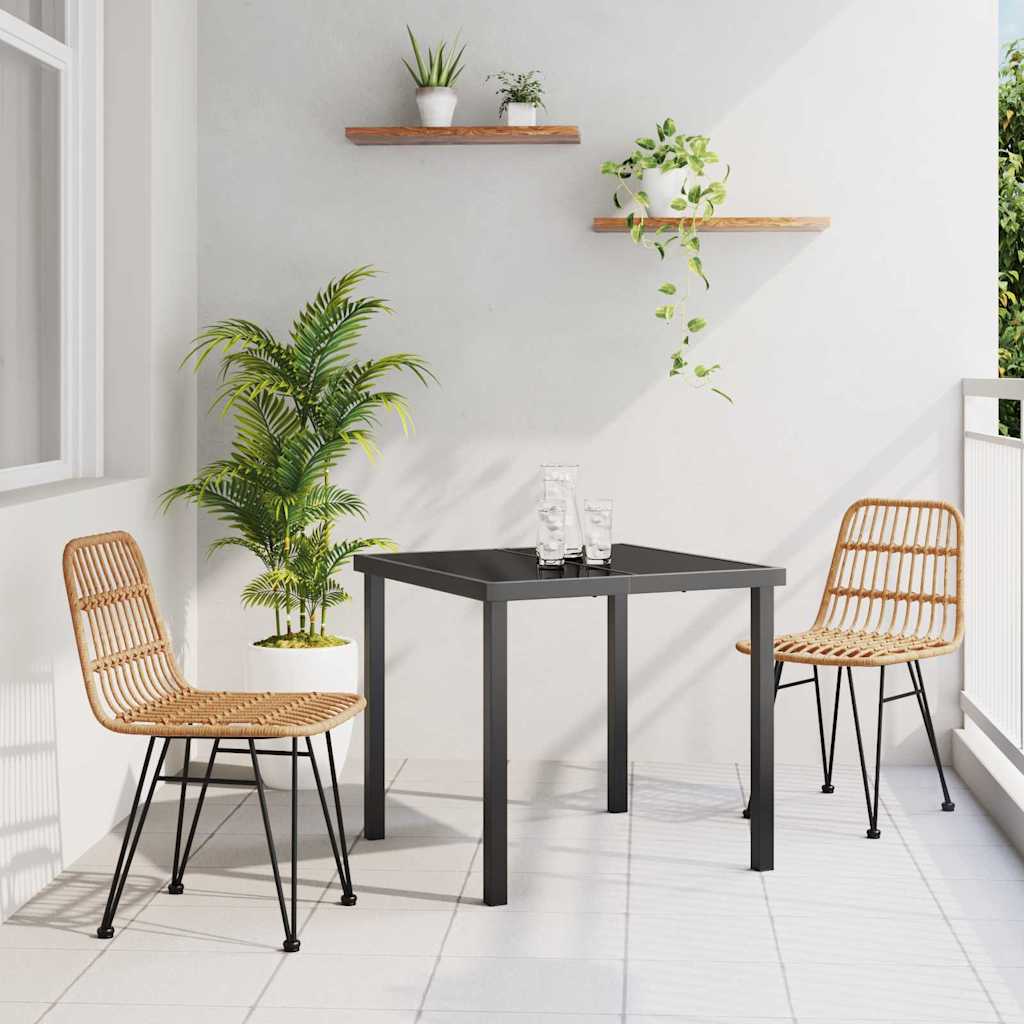 Garten Essgruppe 3 stk. Braun Pulverbeschichteter Stahl