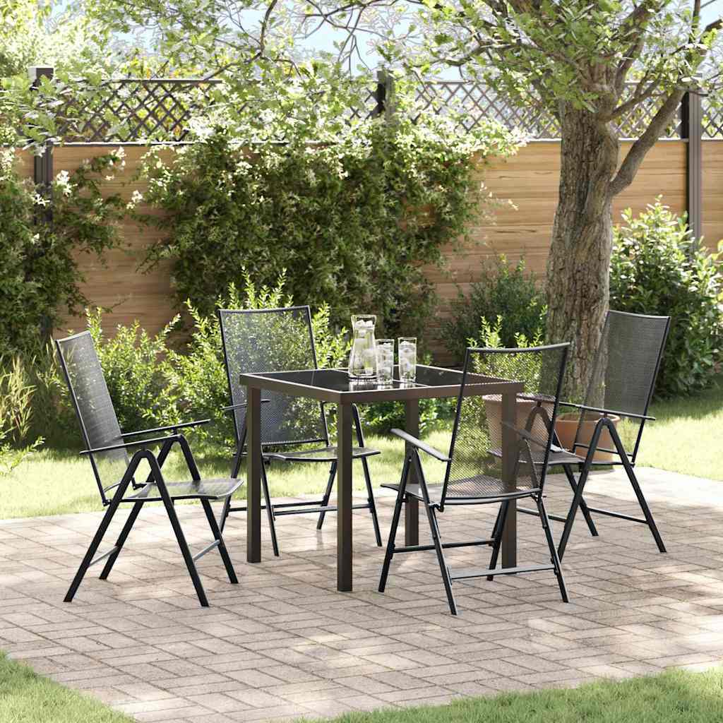 Garten Essgruppe 5 stk. Anthrazit Pulverbeschichteter Stahl