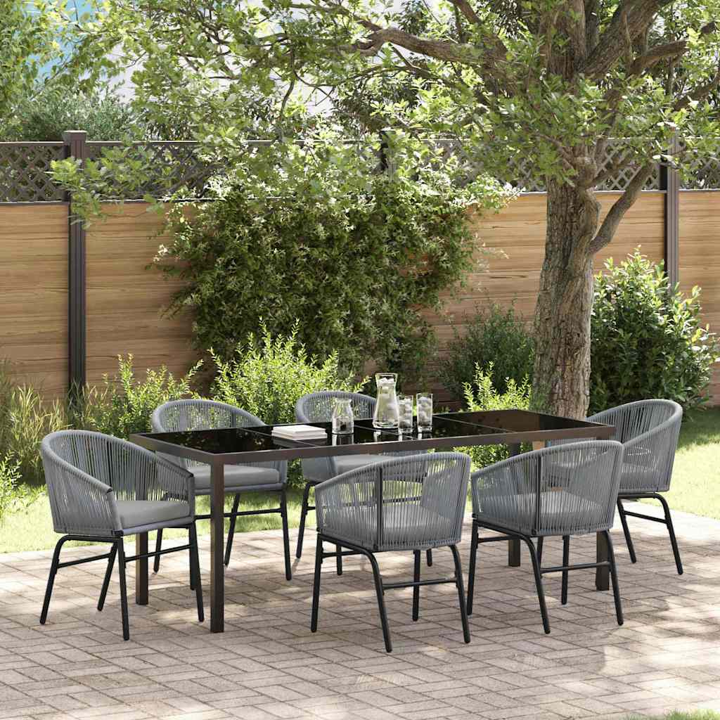 Garten Essgruppe 7 stk. Anthrazit Pulverbeschichteter Stahl