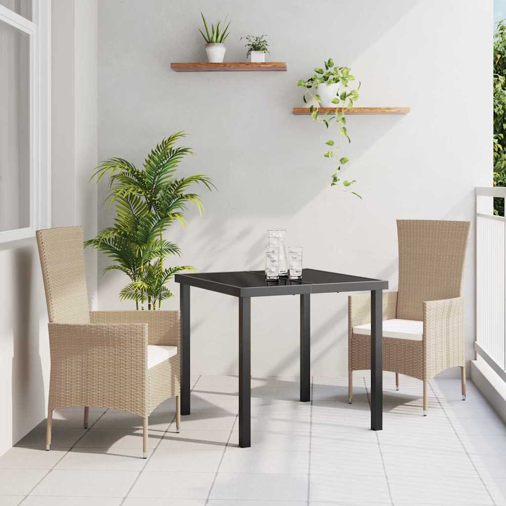 Garten Essgruppe 3 stk. Beige Poly-Rattan