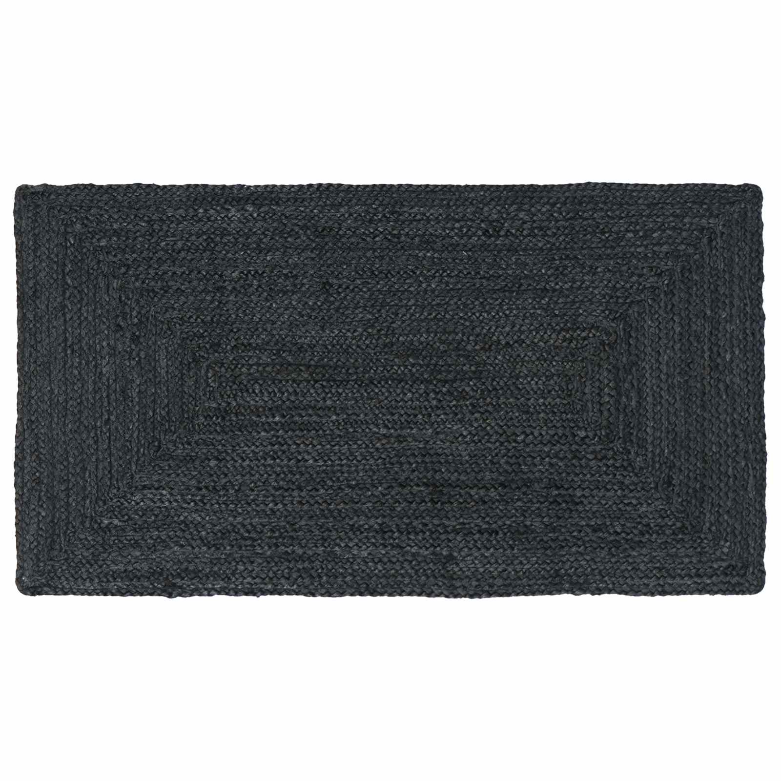 Bereichsteppich Dunkelgrau 60 x 110 cm Jute