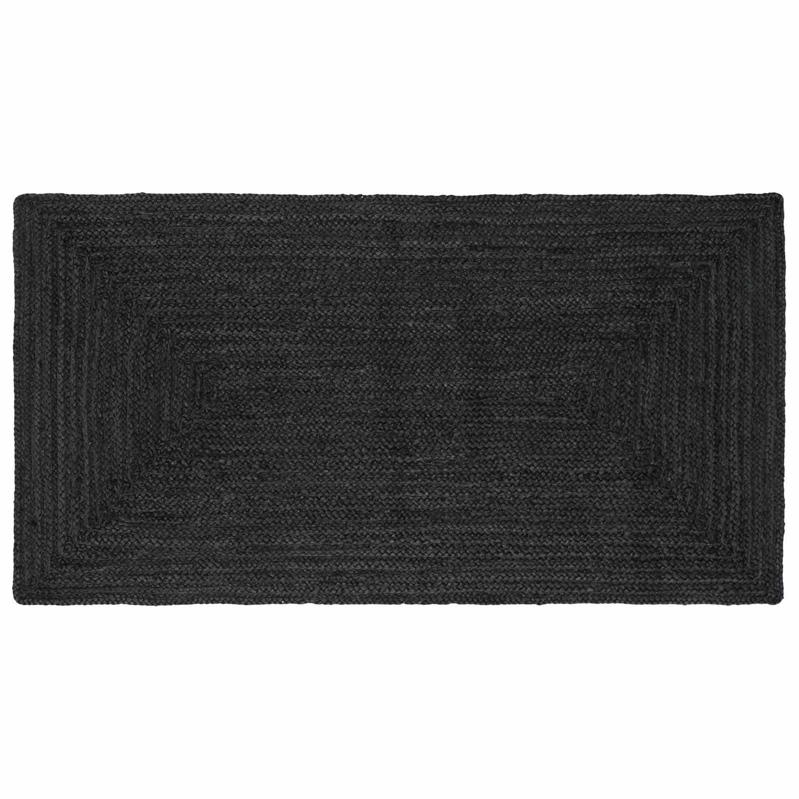 Bereichsteppich Dunkelgrau 80 x 150 cm Jute