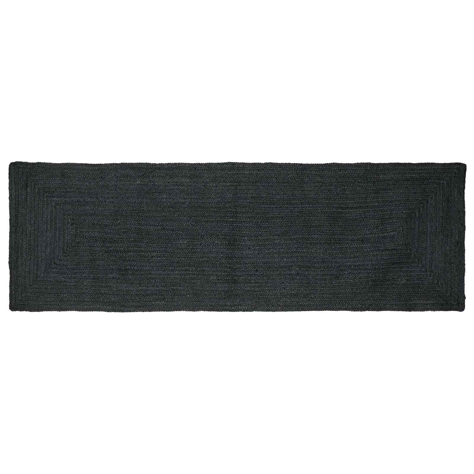 Bereichsteppich Dunkelgrau 80 x 250 cm Jute