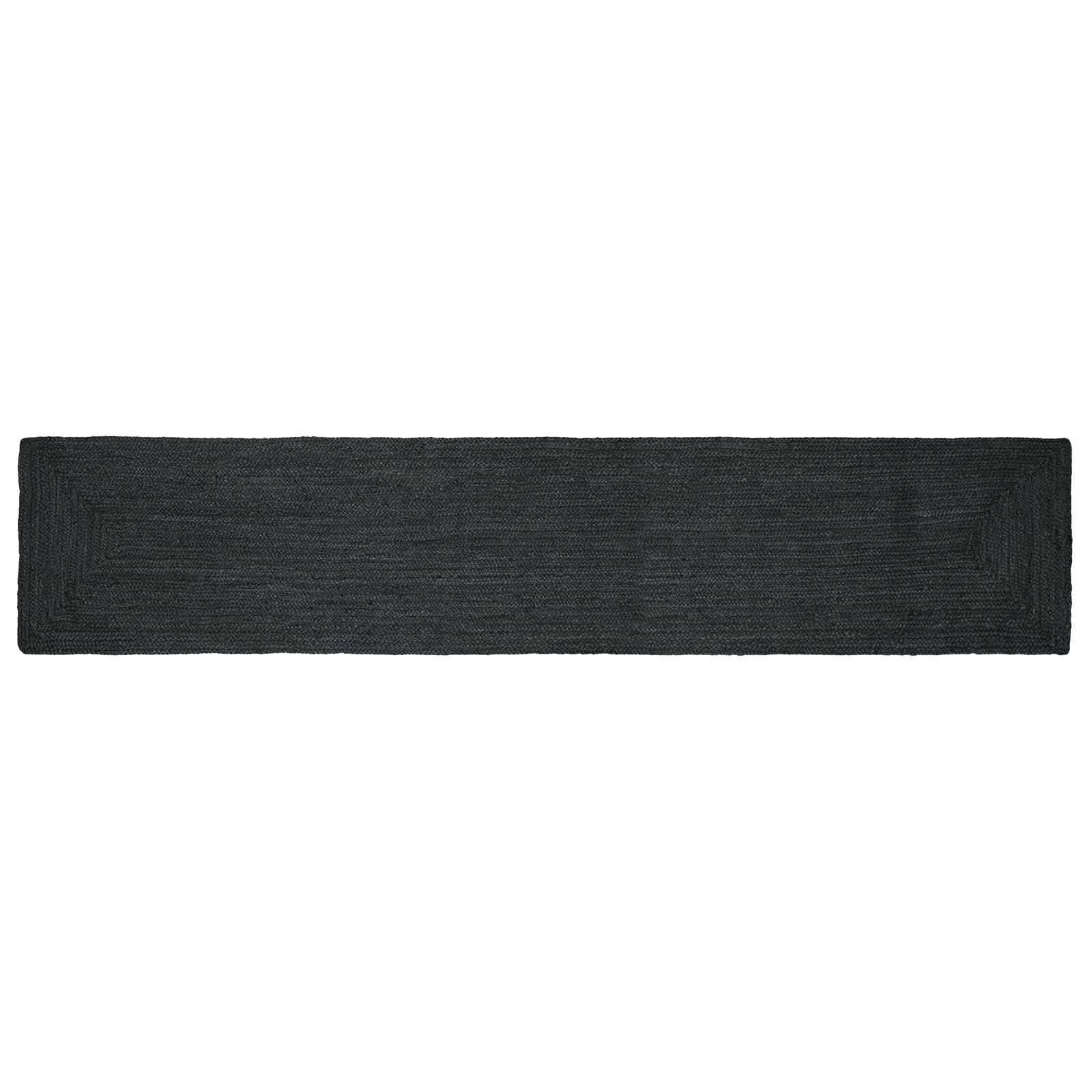 Bereichsteppich Dunkelgrau 80 x 400 cm Jute