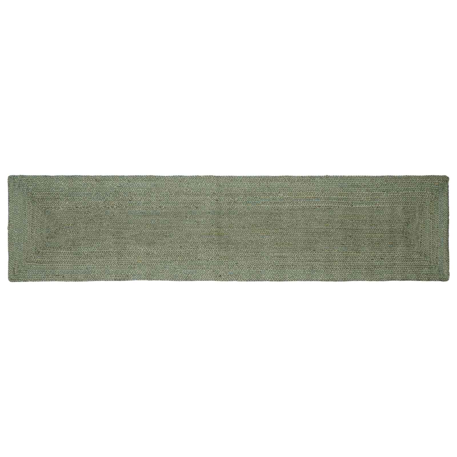 Bereichsteppich Olivgrün 60 x 200 cm Jute