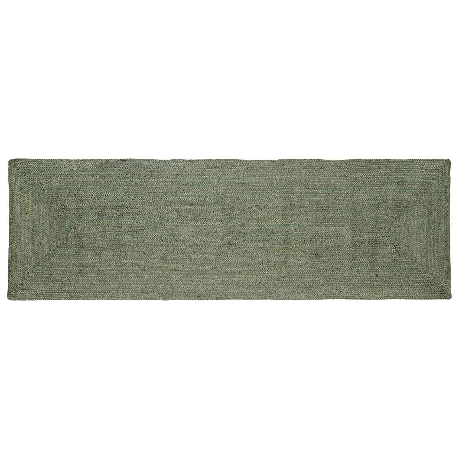Bereichsteppich Olivgrün 80 x 300 cm Jute