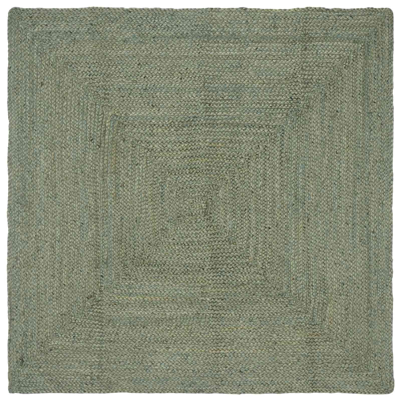 Bereichsteppich Olivgrün 160 x 160 cm Jute