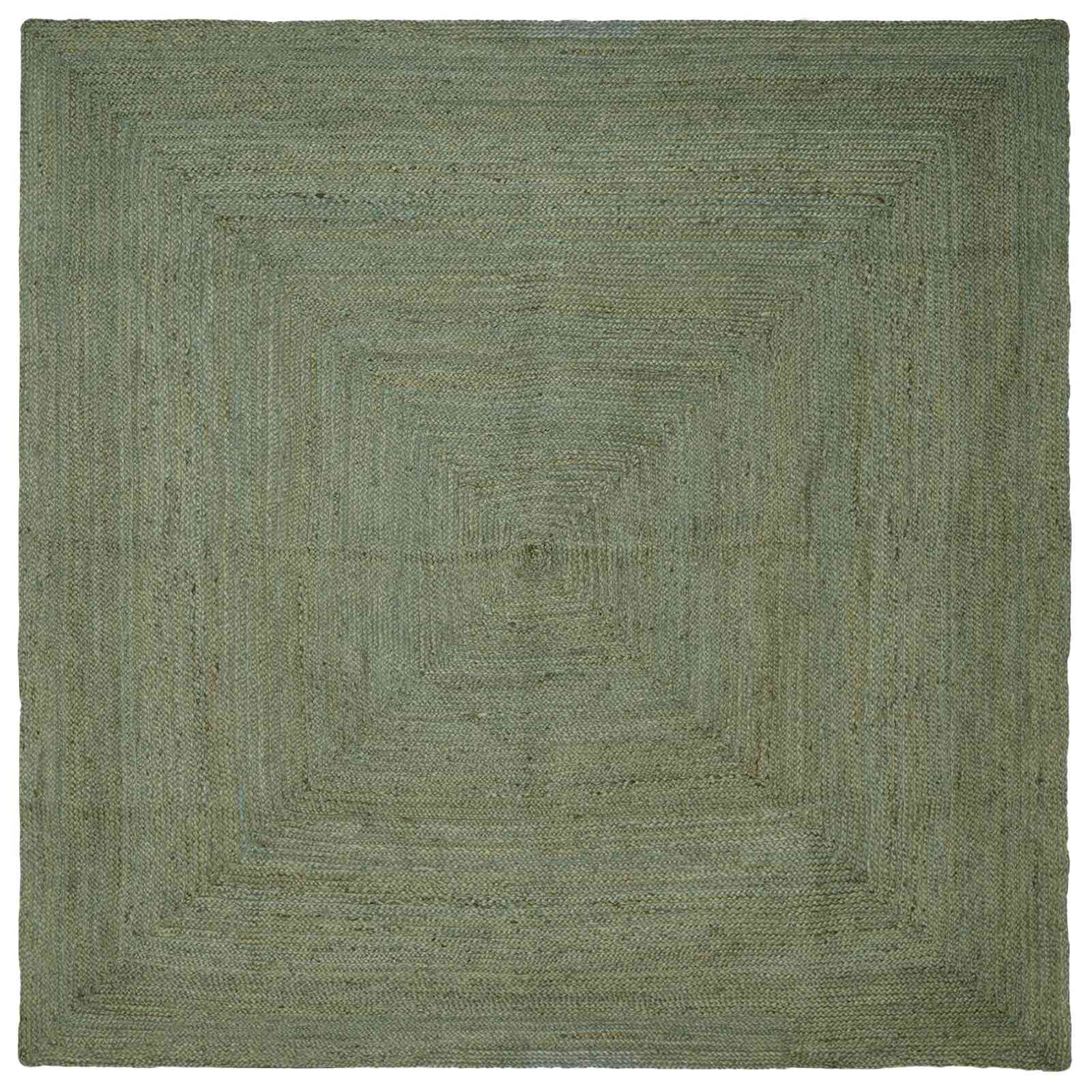 Bereichsteppich Olivgrün 240 x 240 cm Jute