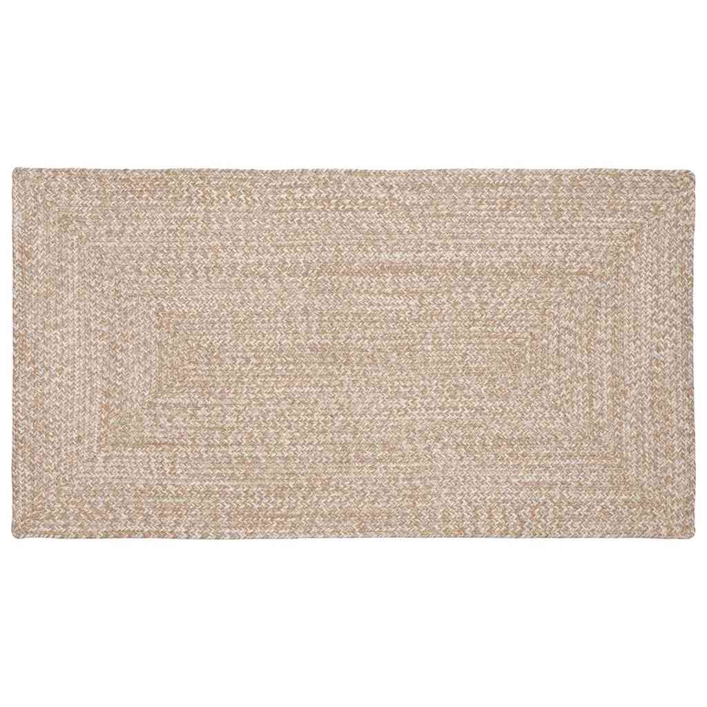 Bereichsteppich Natürlich und Weiß 60 x 110 cm Jute