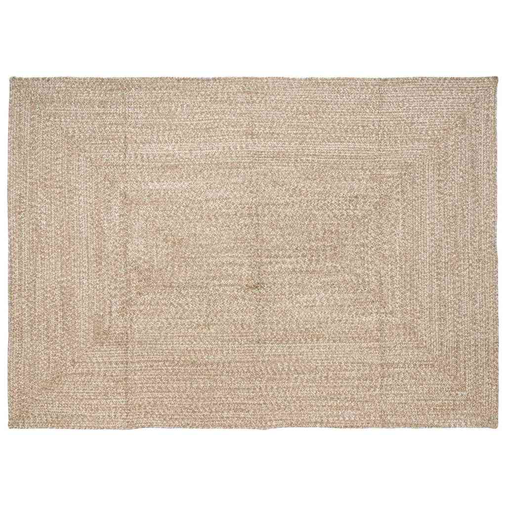 Bereichsteppich Natürlich und Weiß 200 x 290 cm Jute