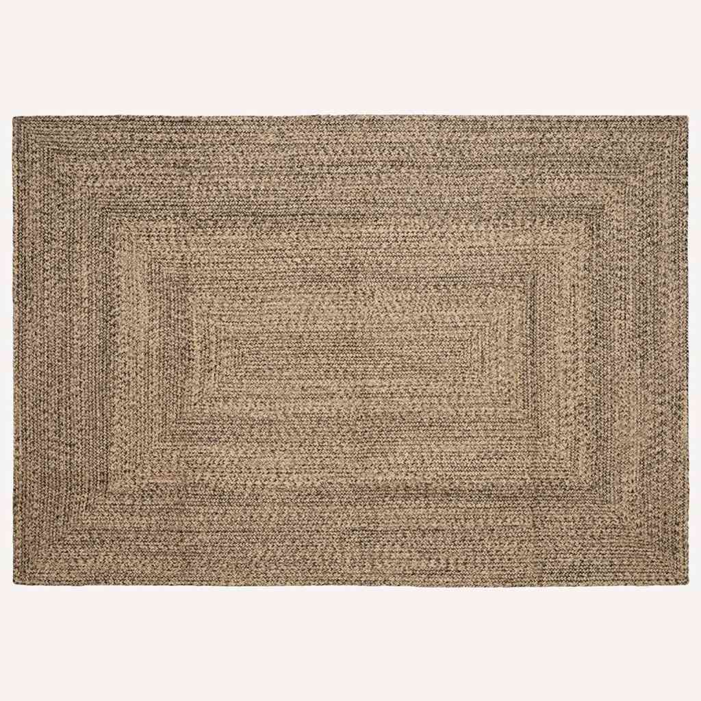 Bereichsteppich Natürlich und Schwarz 240 x 340 cm Jute