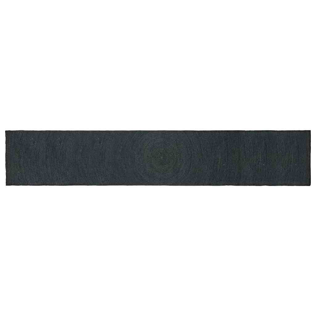 Bereichsteppich Dunkelgrau 80 x 400 cm Jute